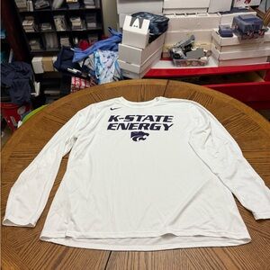Nike White K-State Team Issued Dri-FIT Long Sleeve